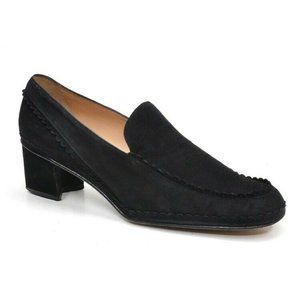 Ombeline Paris Black Suede Elegant Low Heels 40